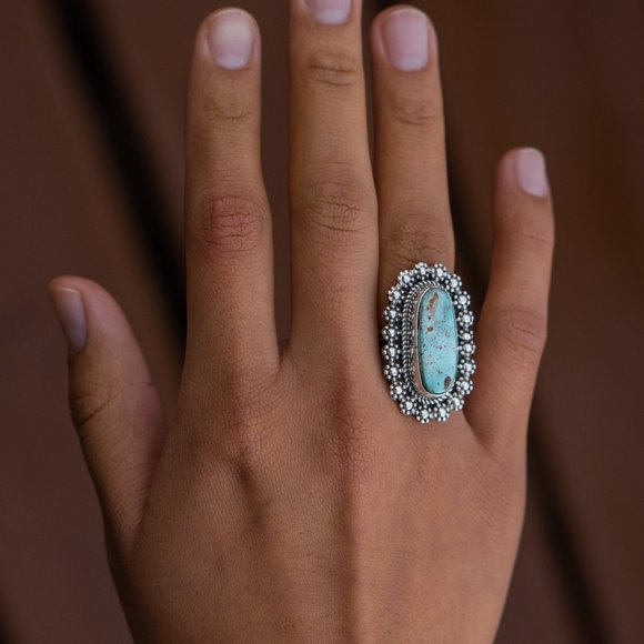 Navajo Turquoise Ring Adjustable - Picture 1 of 9